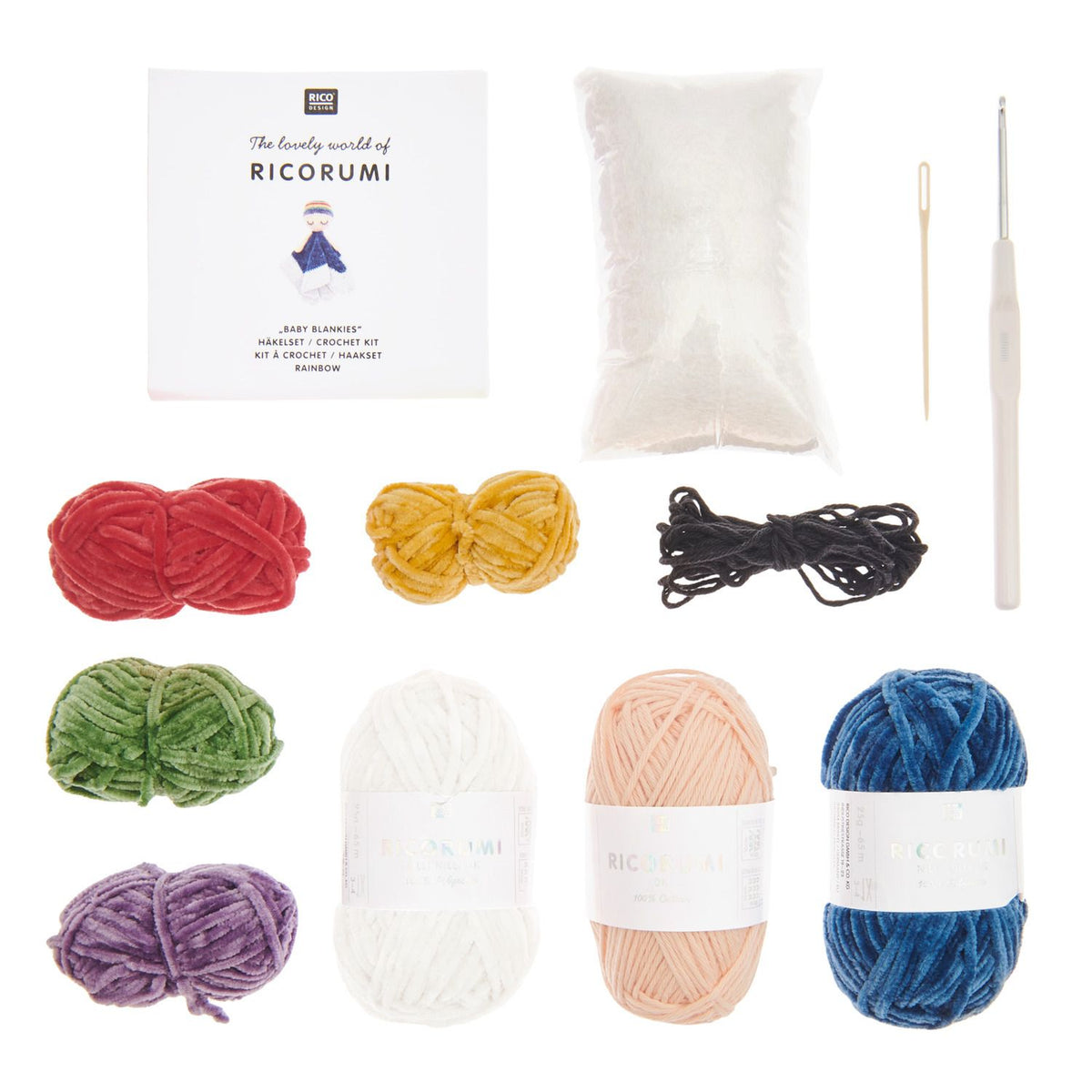 Ricorumi Häkelset Baby Blankies Rainbow