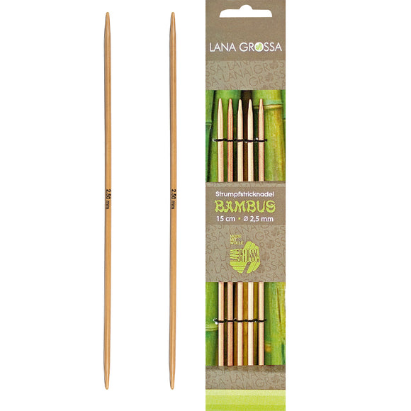 3,5 mm / 15 cm Lana Grossa Nadelspiel Bambus