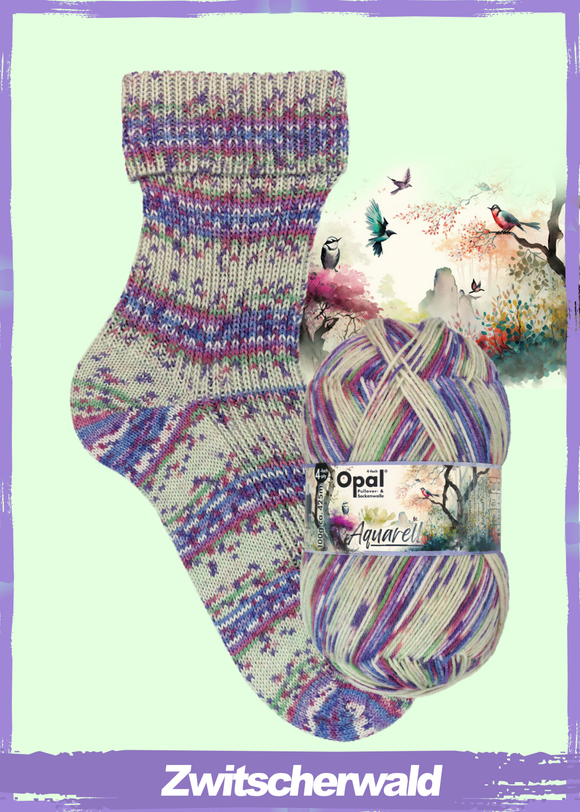 Opal Aquarell 11533 Zwitscherwald
