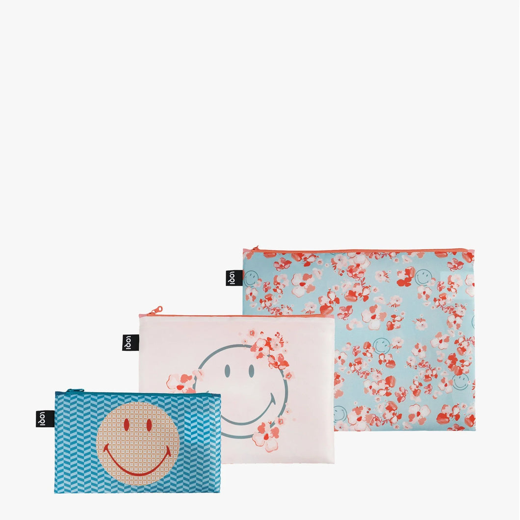 loqi Zip Smiley Blossom & Geometric