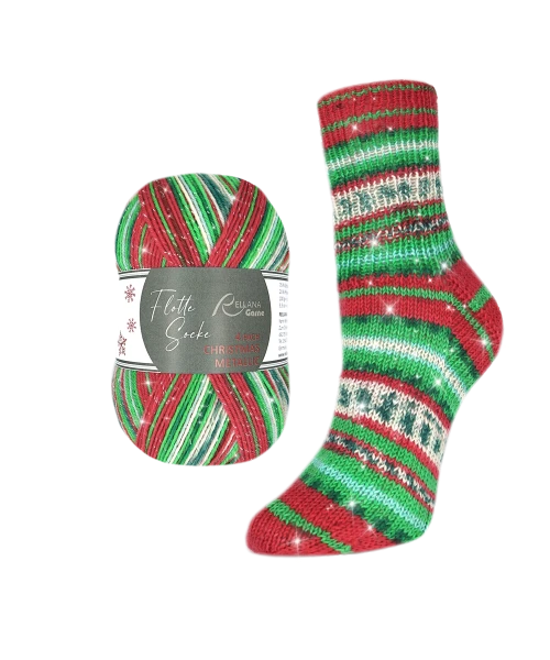 Flotte Socke Christmas Metallic 4fach