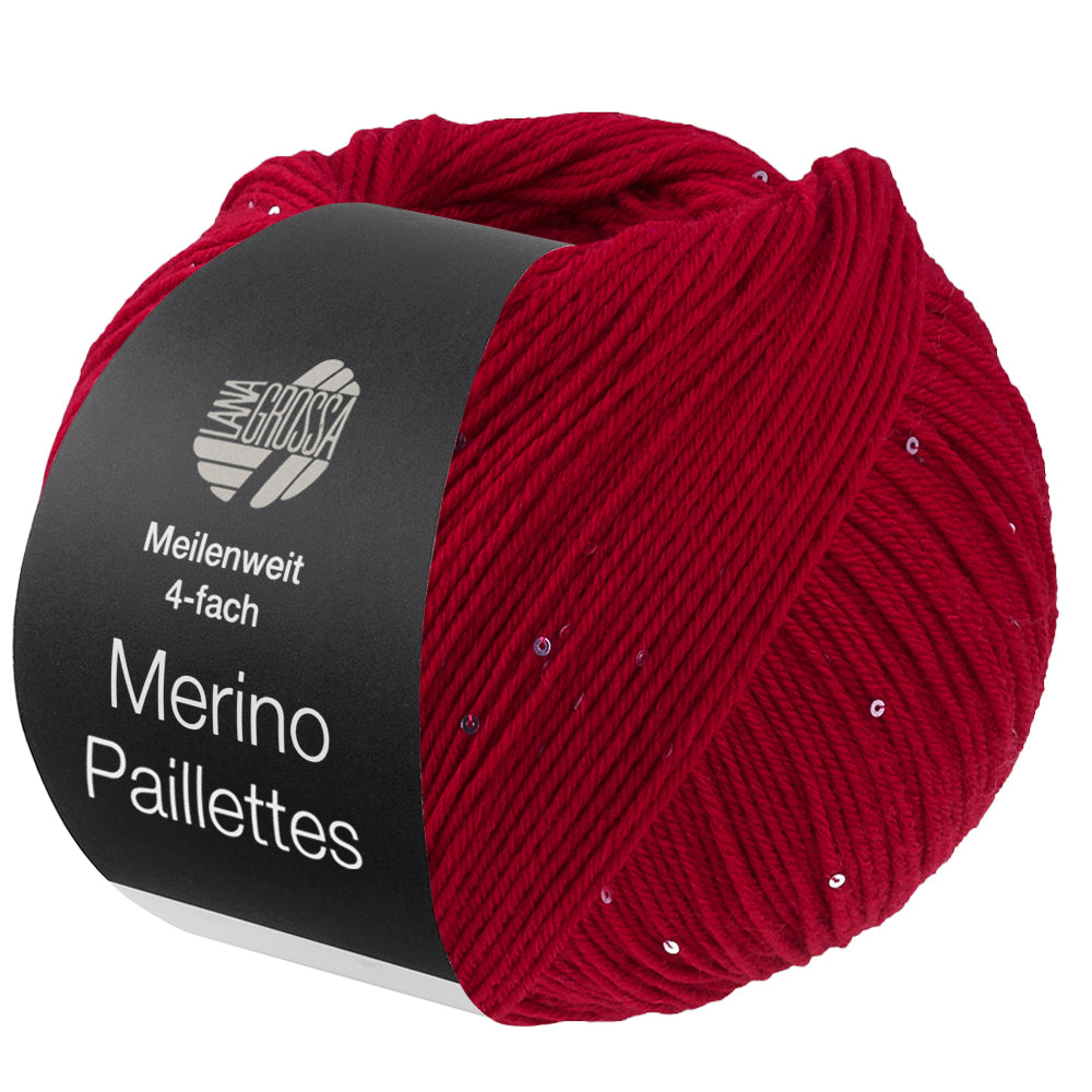 2303 MEILENWEIT 100g Merino Paillettes rot