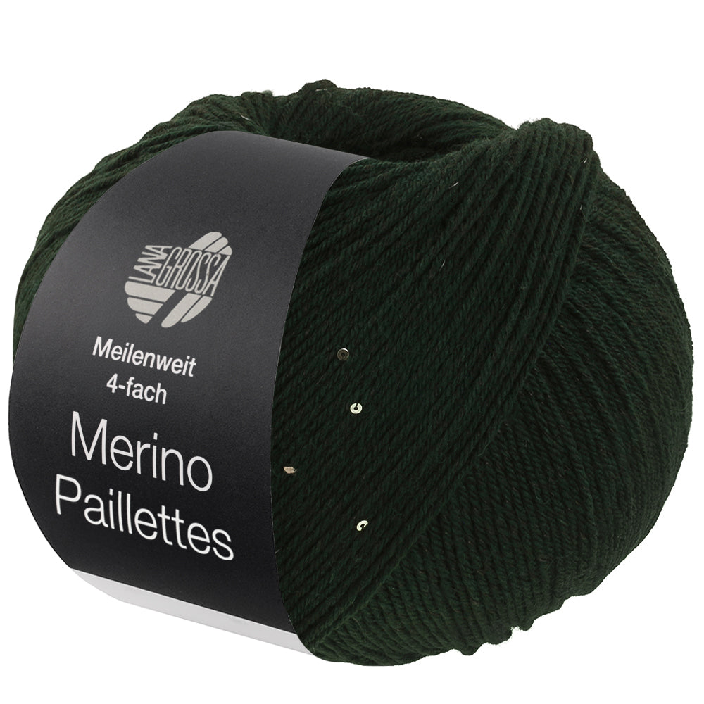 2306 MEILENWEIT 100g Merino Paillettes schwarzgrün