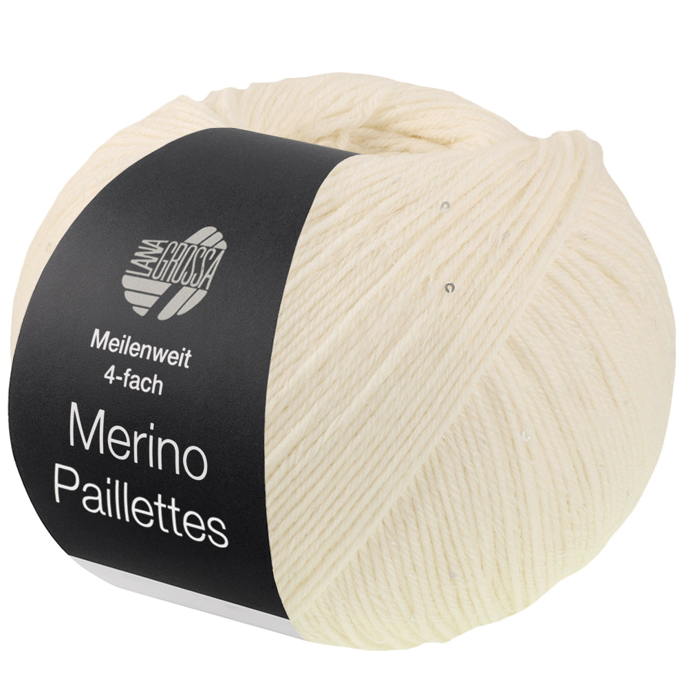 2308 MEILENWEIT 100g Merino Paillettes creme