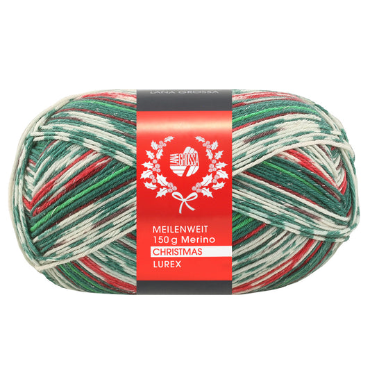 635 Meilenweit 150 6-fach Merino Christmas Lurex