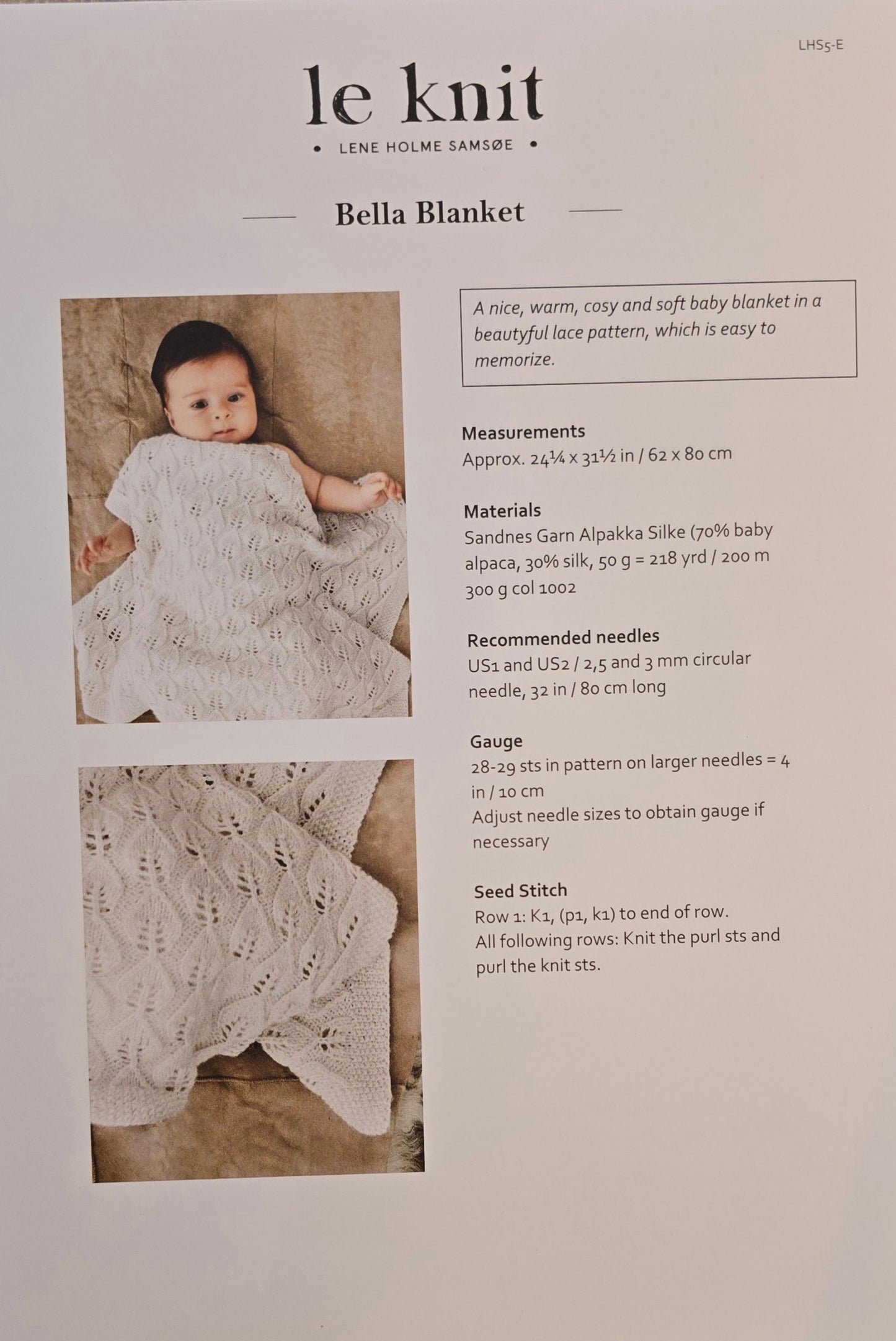 Le Knit / Bella Blanket (Anleitung - englisch)