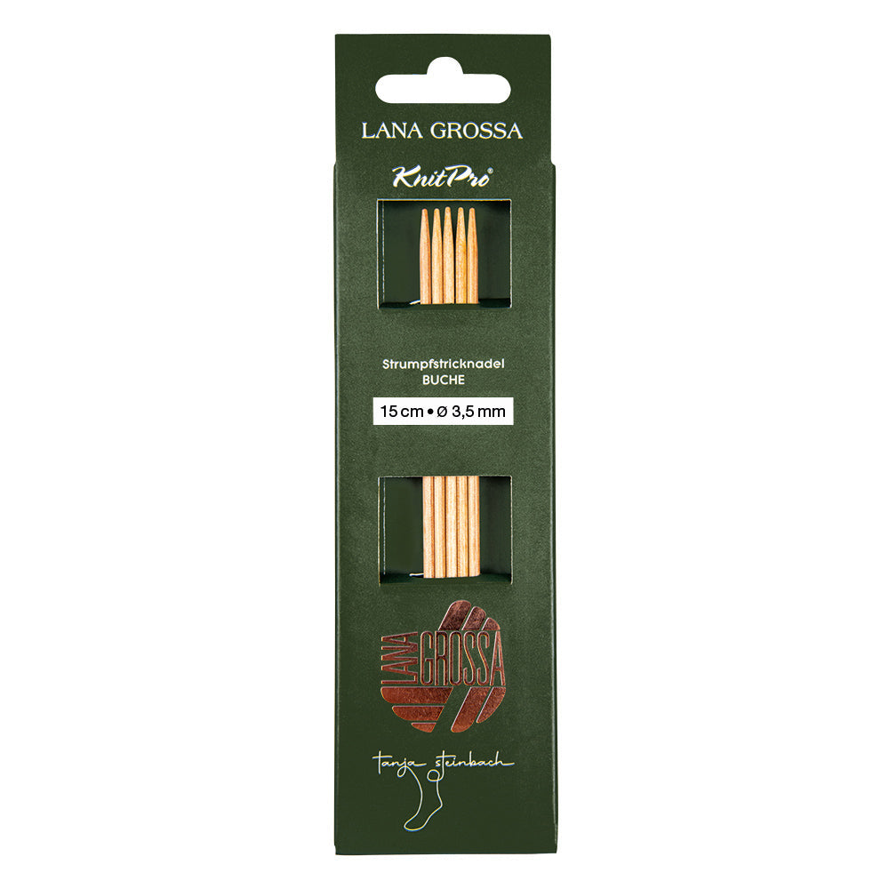Strumpfstricknadeln Buche (Tanja Steinbach Edition) 6mm / 20cm