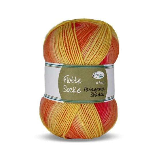Flotte Socke 4f. Patagonia Shadow 1722 rot-gelb