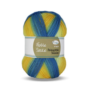 Flotte Socke 4f. Patagonia Shadow 1724 gelb-blau