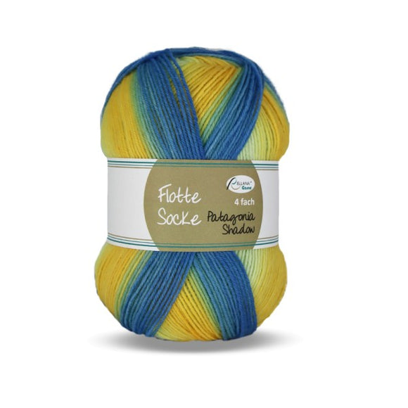 Flotte Socke 4f. Patagonia Shadow 1724 gelb-blau