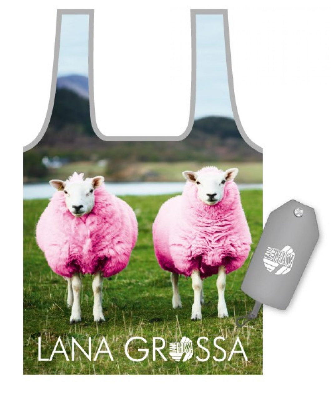 Lana Grossa Falttasche /Schaftasche ( pinke Schafe )