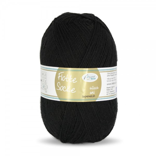 Flotte Socke 6fach uni 2102 schwarz
