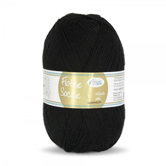 Flotte Socke 6fach uni 2102 schwarz