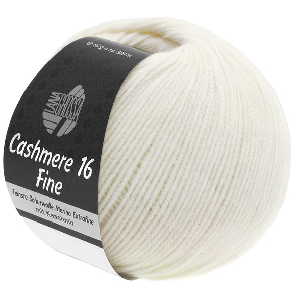 Lana Grossa Cashmere 16 Fine - Farbe 9 rohweiß