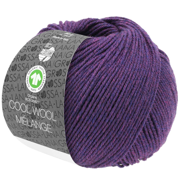 Cool Wool Melange GOTS 103 Dunkelviolett meliert