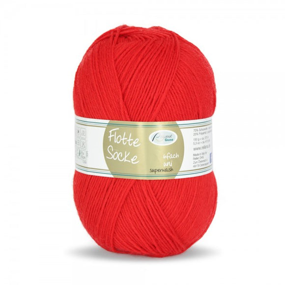 Flotte Socke 6fach uni 2103 rot