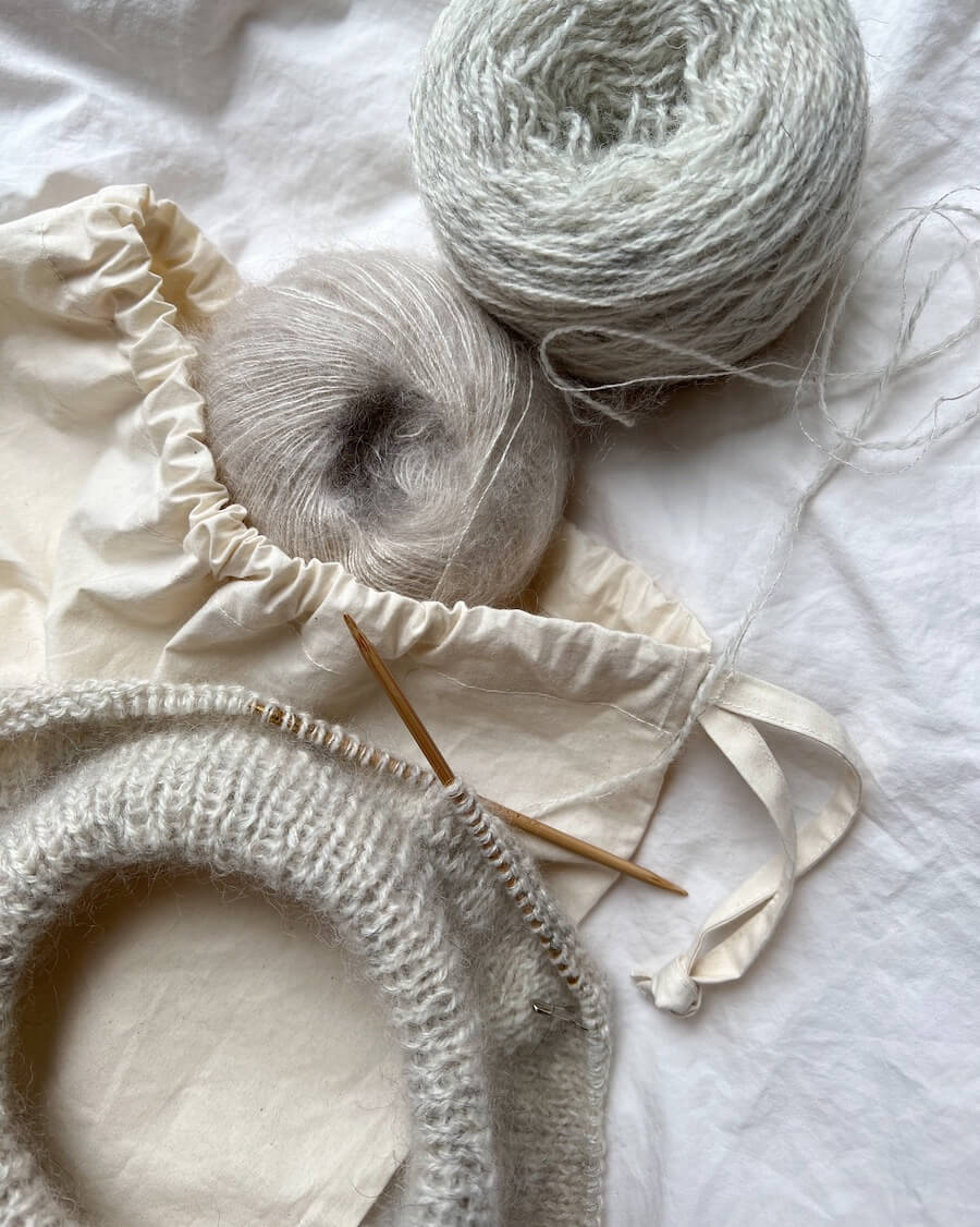 PetiteKnit Strickbeutel Baumwolle / Knitter's String Bag