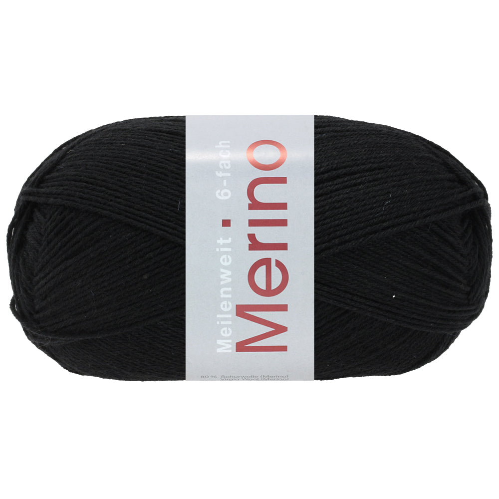 Meilenweit Merino 6-fach / Farbe 110 schwarz